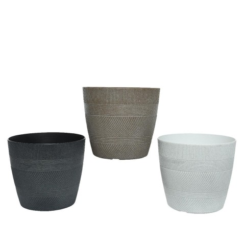 VASO IN PLASTICA EFFETTO PIETRA 3ASSORTITI 22X22XH20